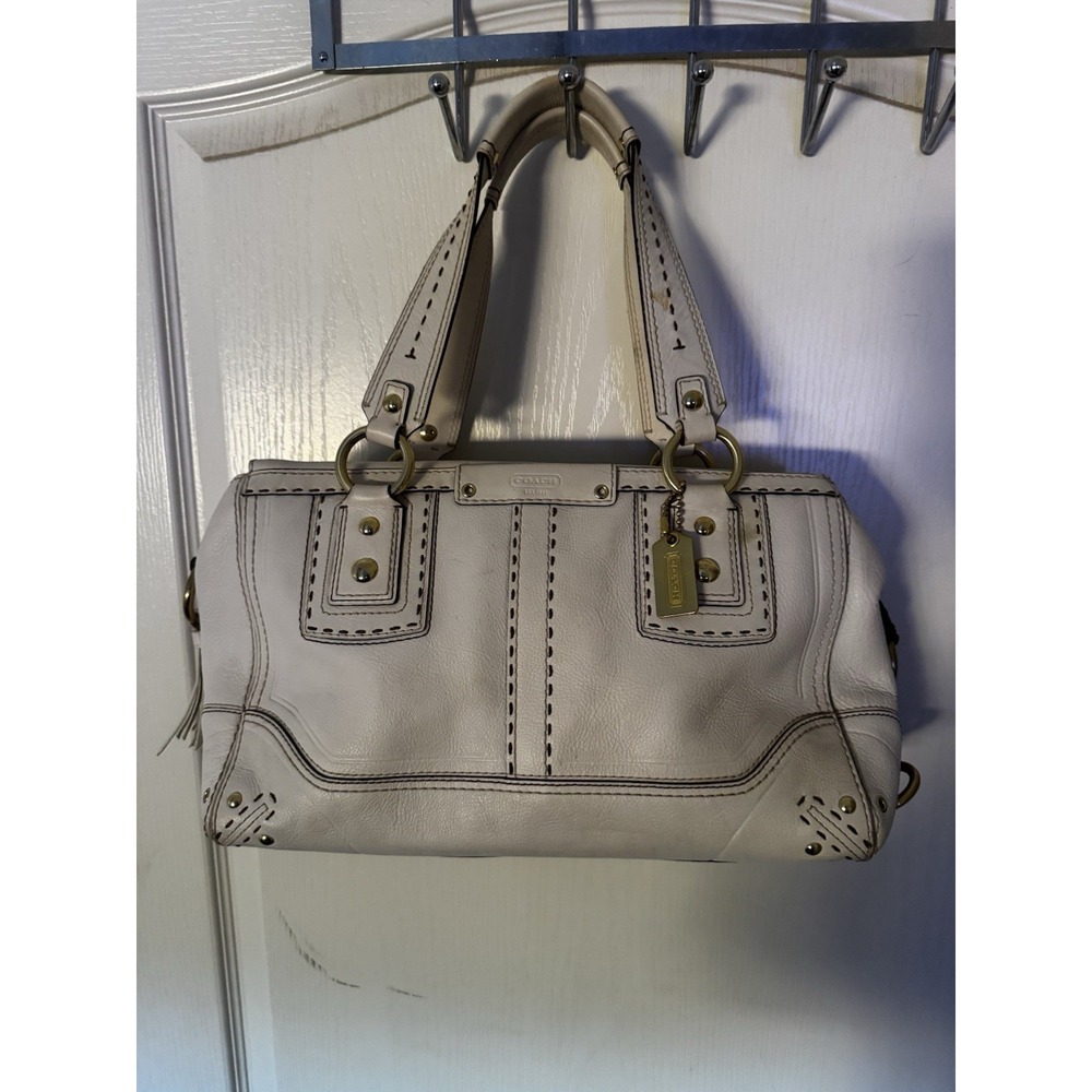 Coach Hampton Andrea Satchel 65th Anniversary Limited Edition Ivory EUC A1